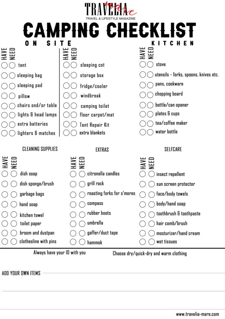 Car Camping Essentials Checklist - Moosejaw